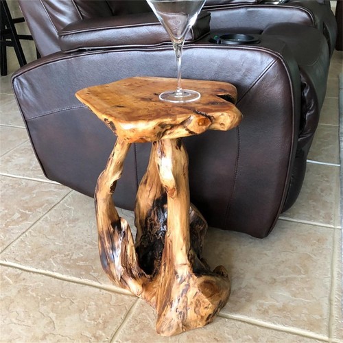 Rustic cedar root flower stand - root,
